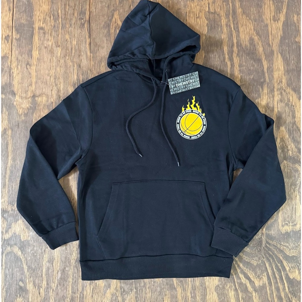 Chemistry In The Moment Basketball Skeleton Graphic Hoodie Black NWT L